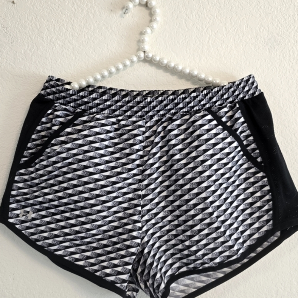 Under Armour Black and White Geometric Women's Shorts